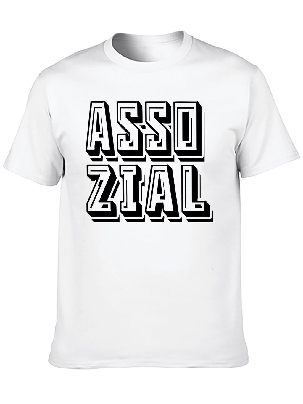 Stylish Assozial Graphic Print Black T-Shirt