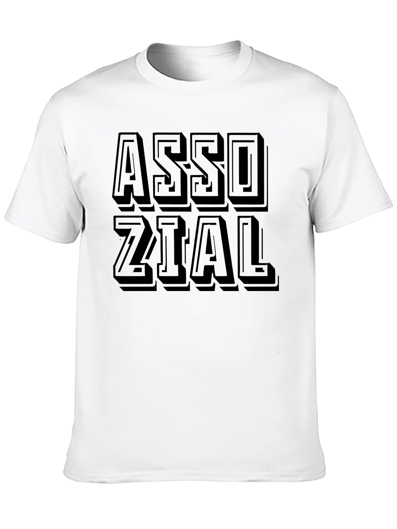 Stylish Assozial Graphic Print Black T-Shirt