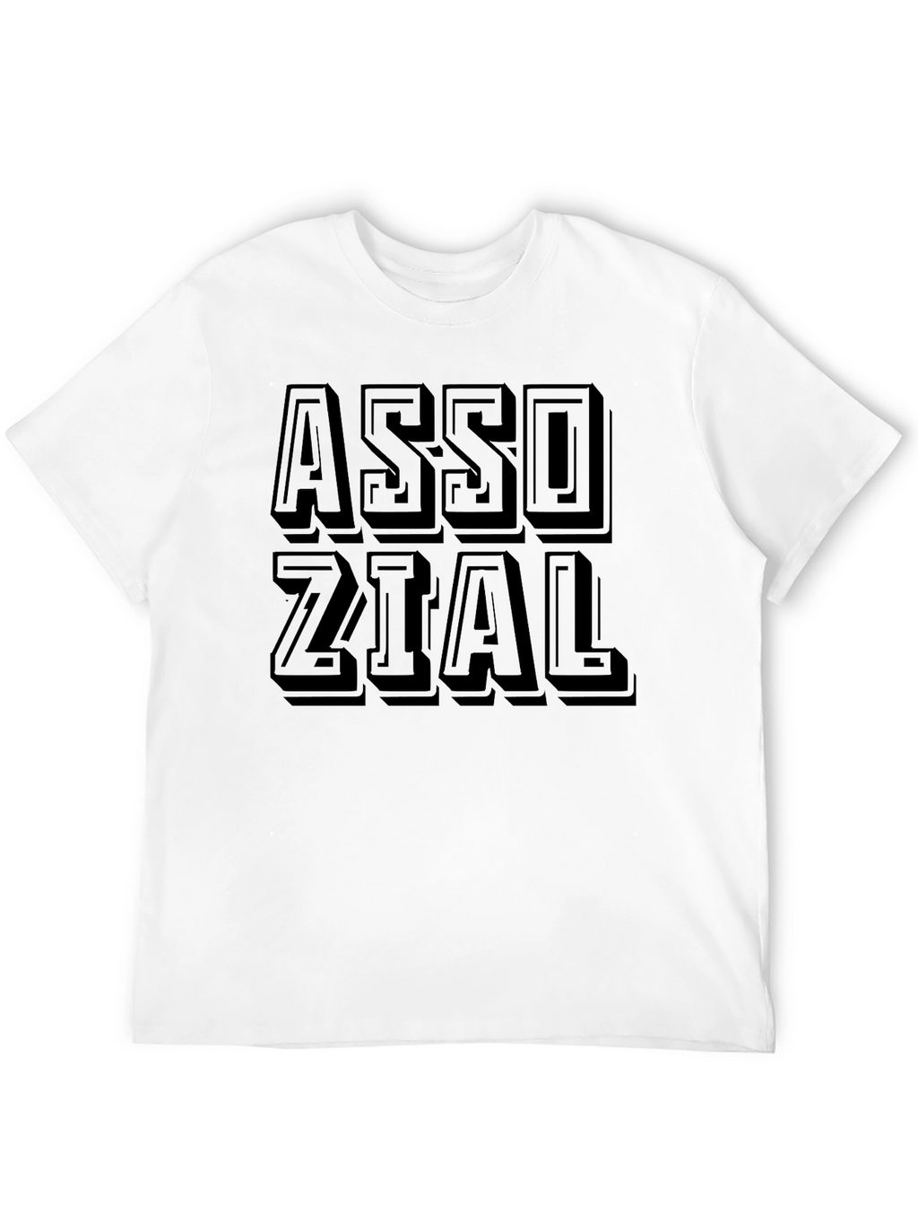 Stylish Assozial Graphic Print Black T-Shirt