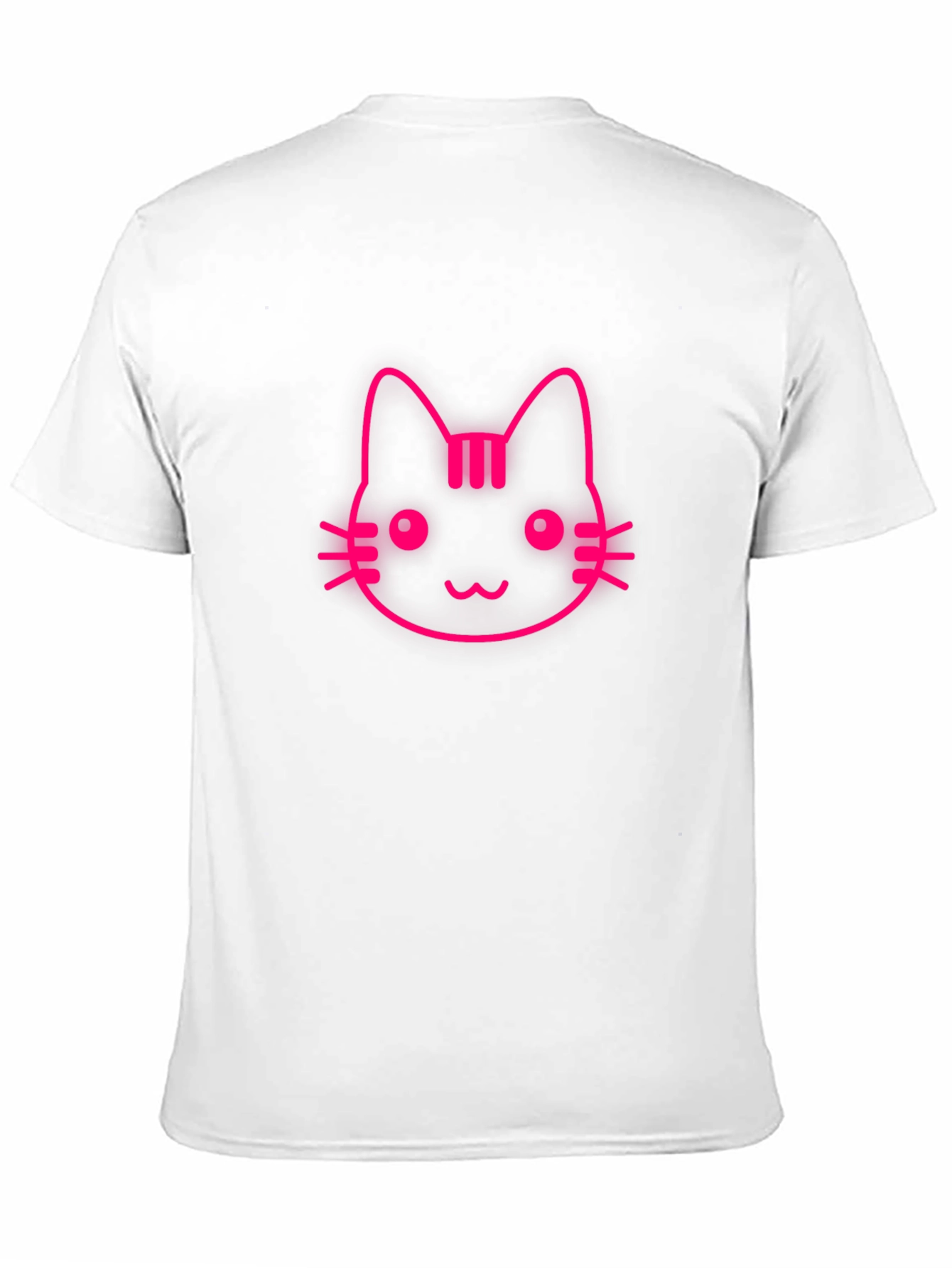 Pink Cat Graphic Black T-Shirt