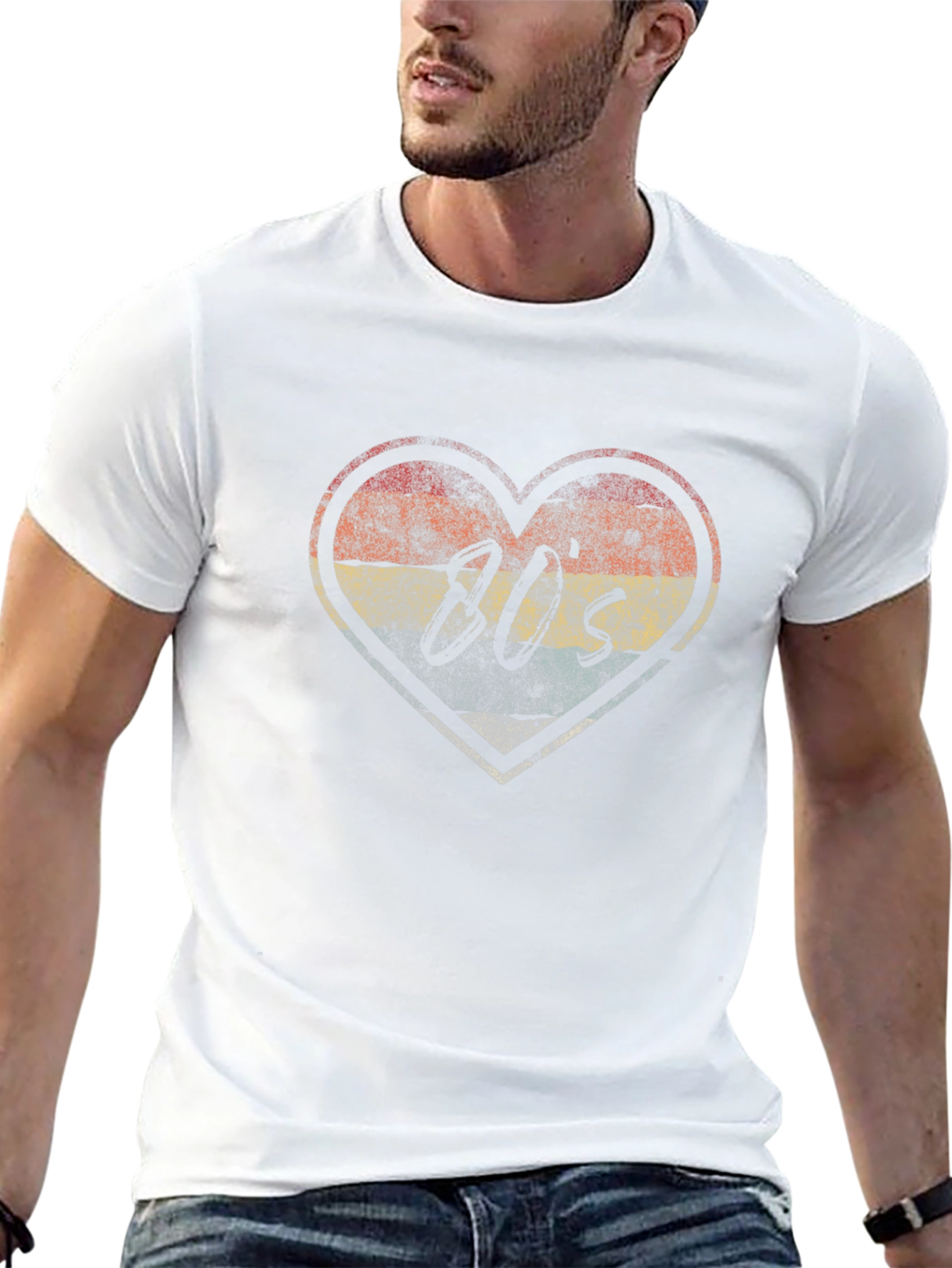 Retro 80s Heart Graphic T-Shirt