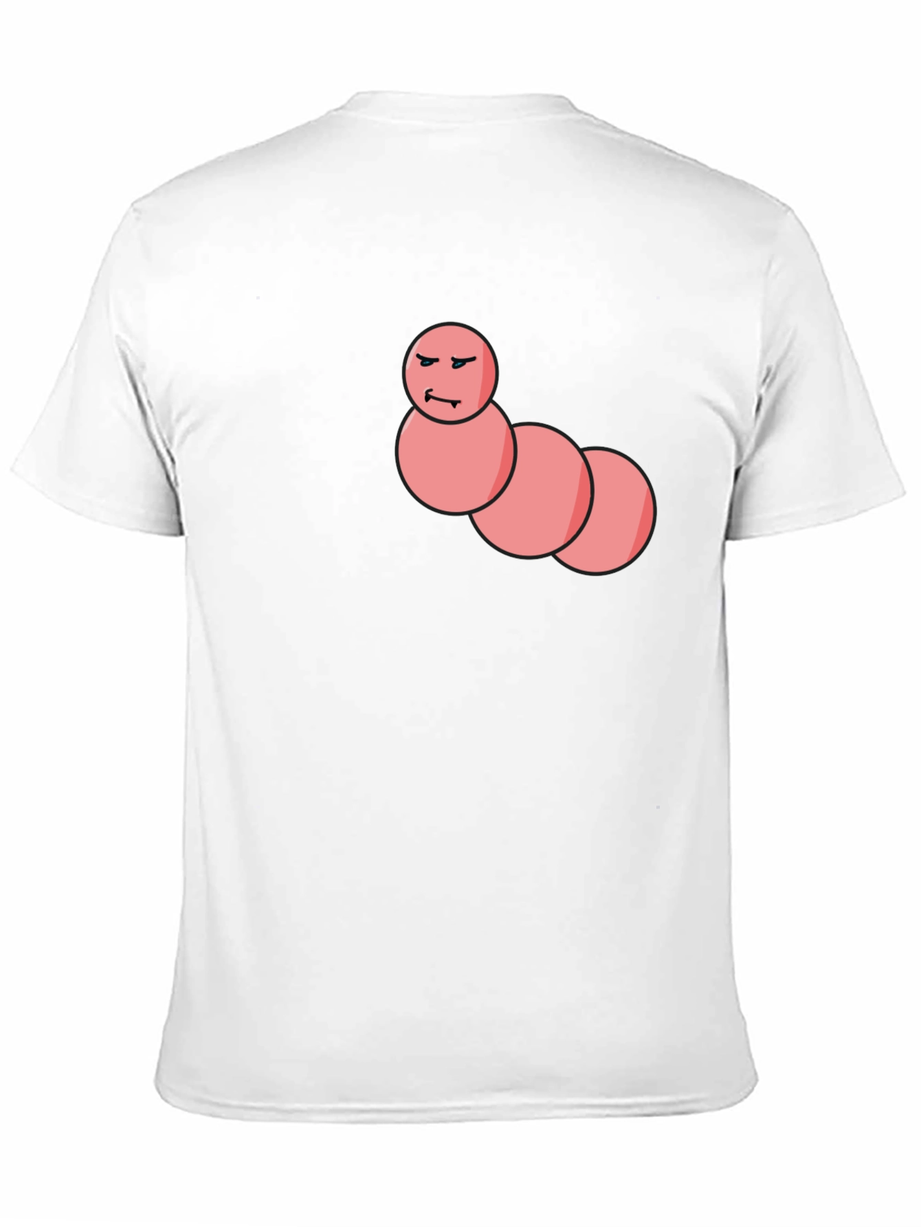 Mens Black T-Shirt with Funny Worm Graphic