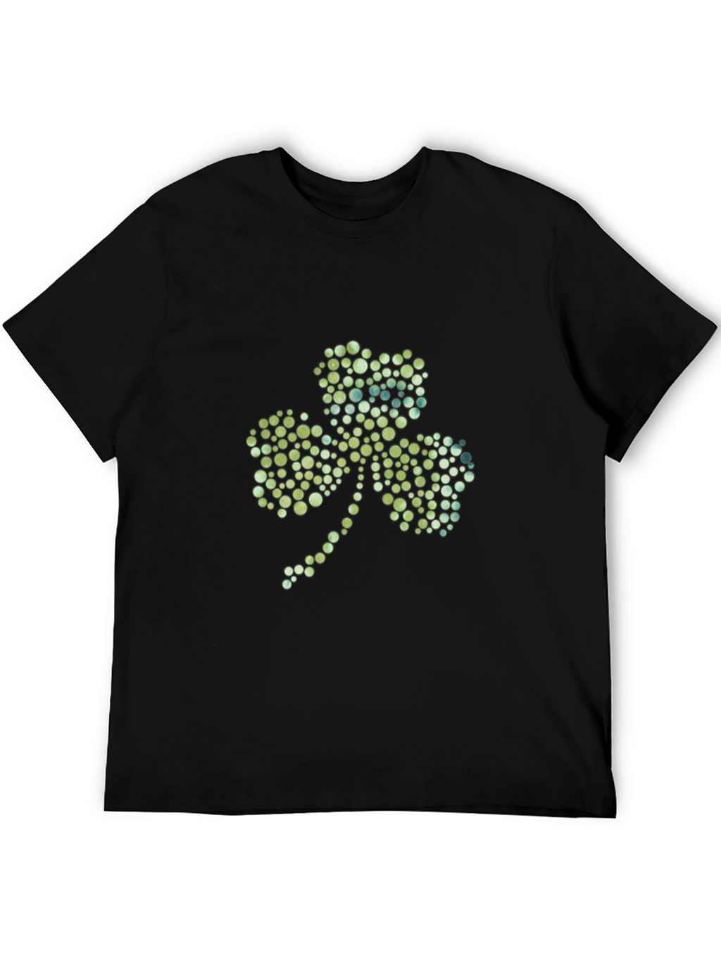 Shamrock Dot Pattern Black T-Shirt