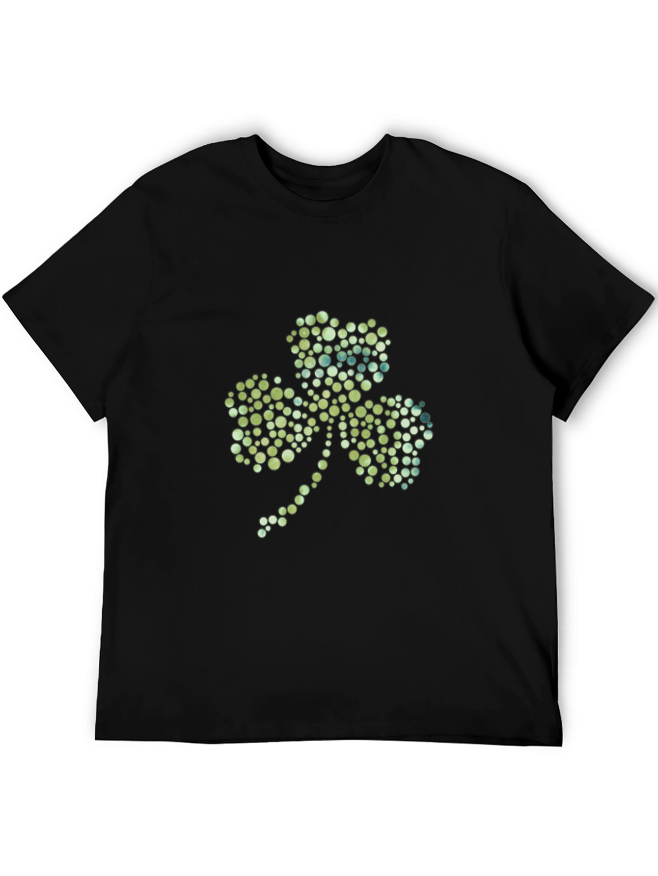 Shamrock Dot Pattern Black T-Shirt