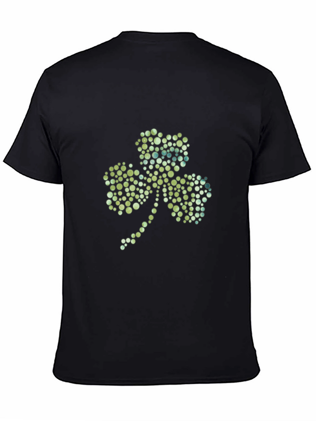 Shamrock Dot Pattern Black T-Shirt