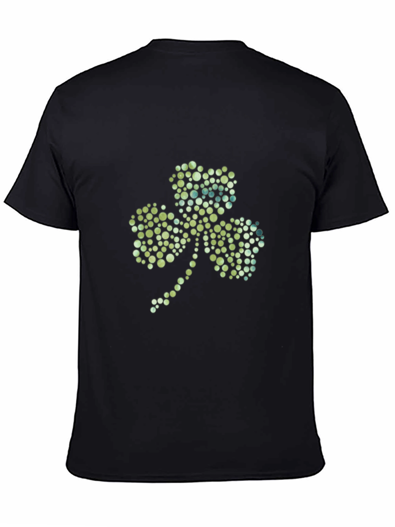 Shamrock Dot Pattern Black T-Shirt