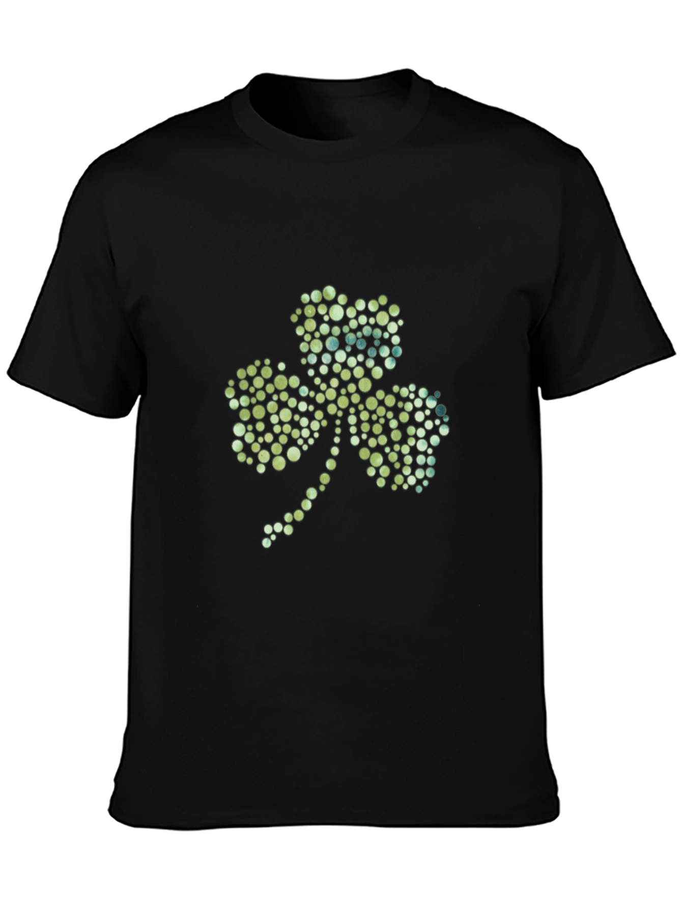 Shamrock Dot Pattern Black T-Shirt