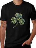 Shamrock Dot Pattern Black T-Shirt