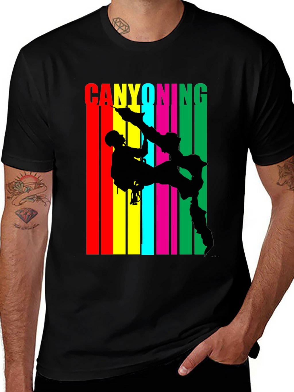 Canyoning Adventure Black T-Shirt