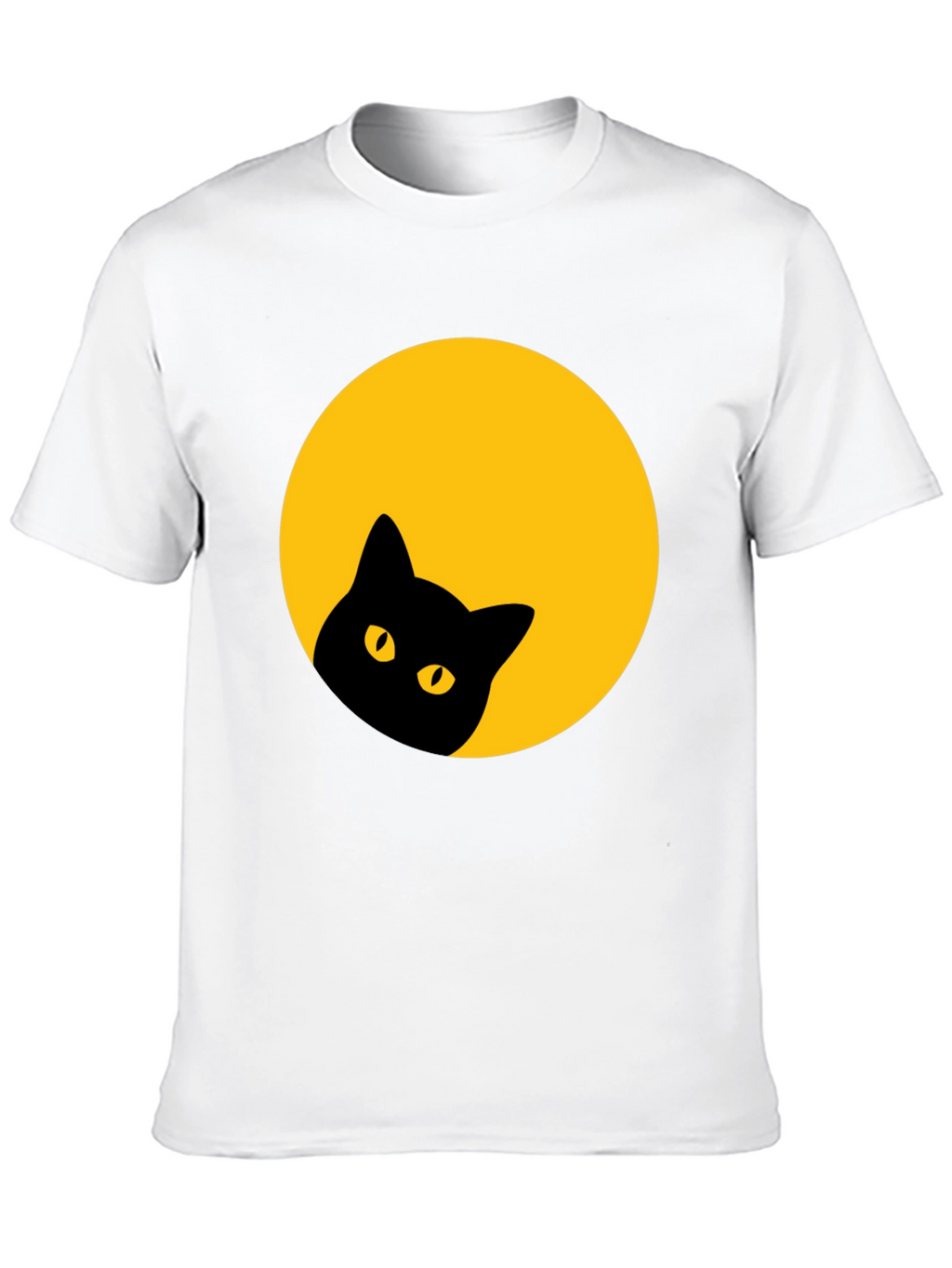 Black Cat Peek-a-Boo T-Shirt - Moon Design