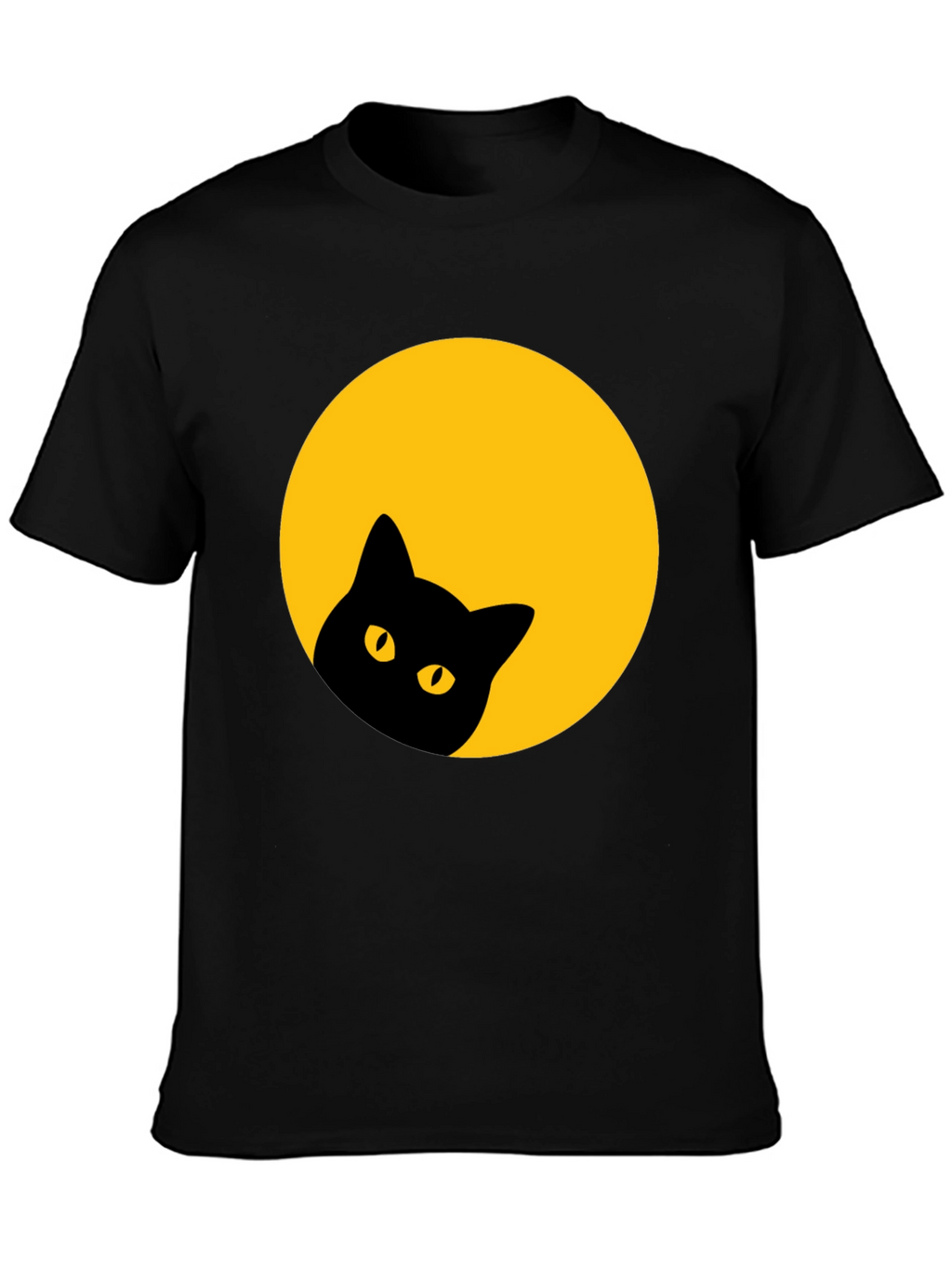 Black Cat Peek-a-Boo T-Shirt - Moon Design