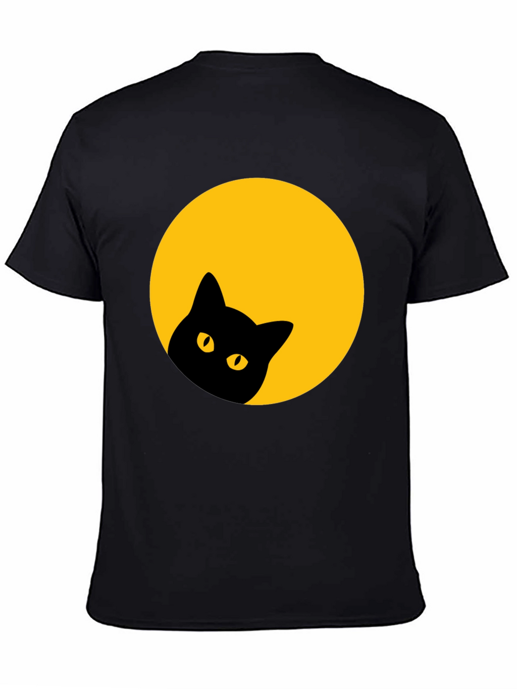Black Cat Peek-a-Boo T-Shirt - Moon Design