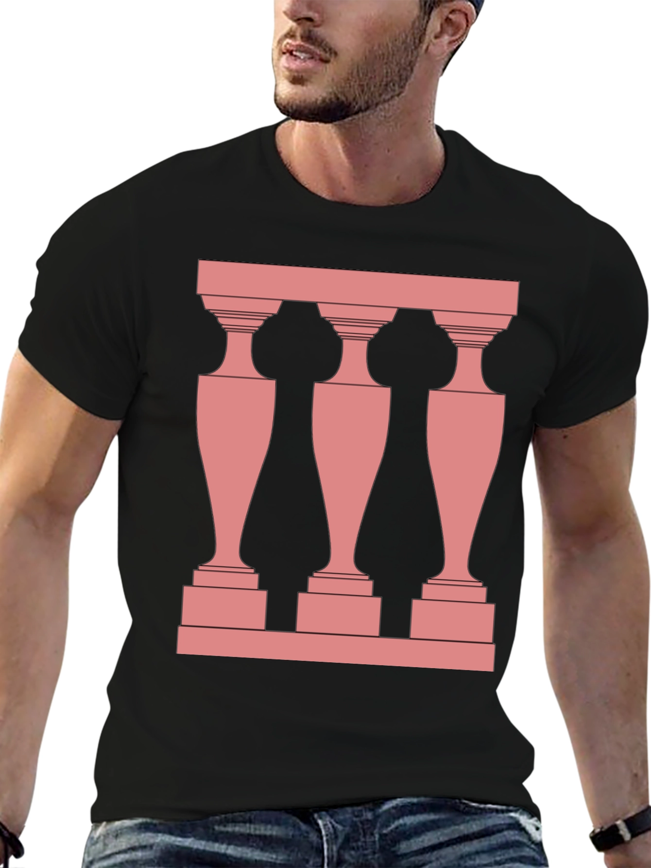 Modern Balustrade Black T-Shirt