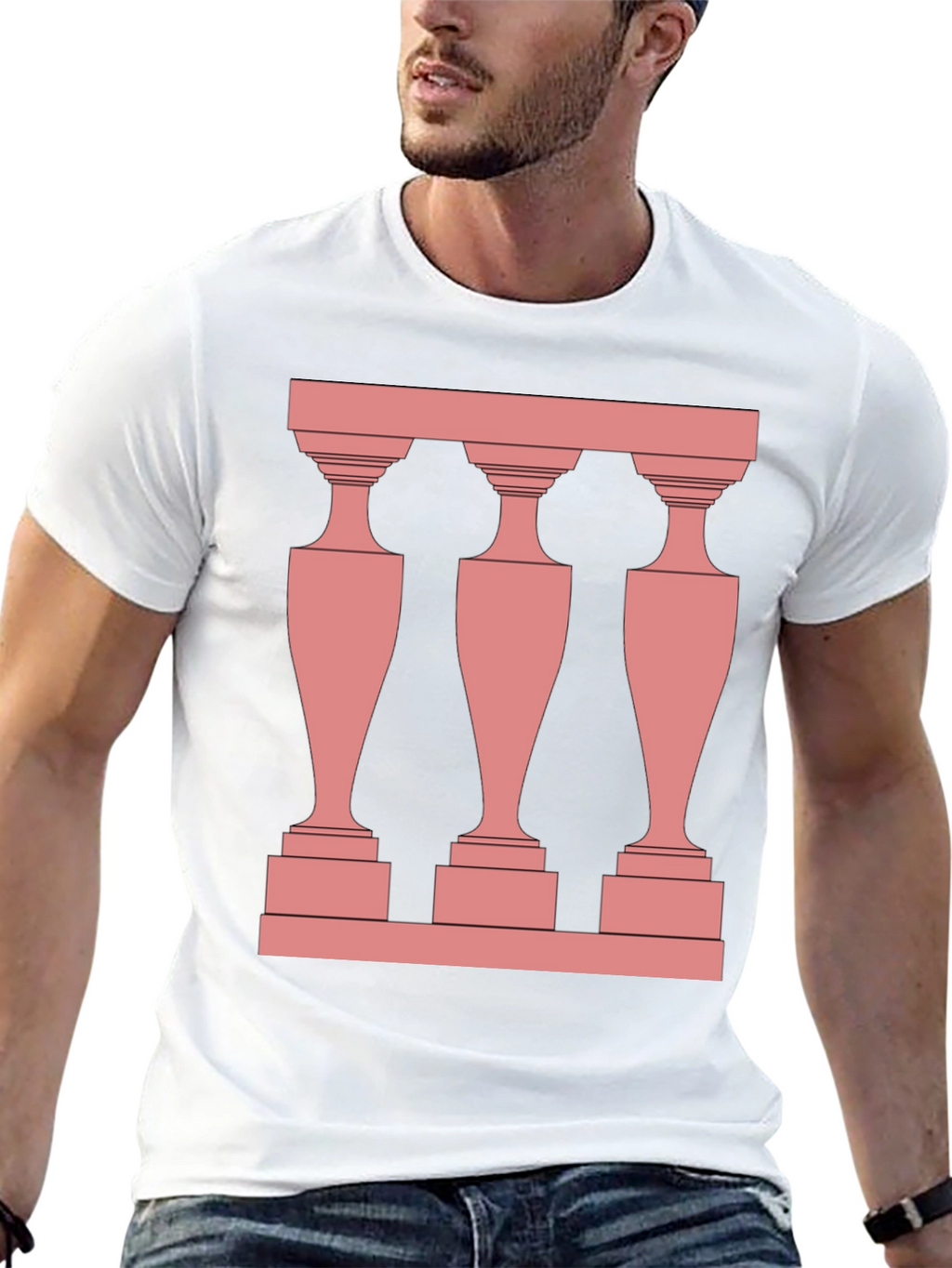Modern Balustrade Black T-Shirt