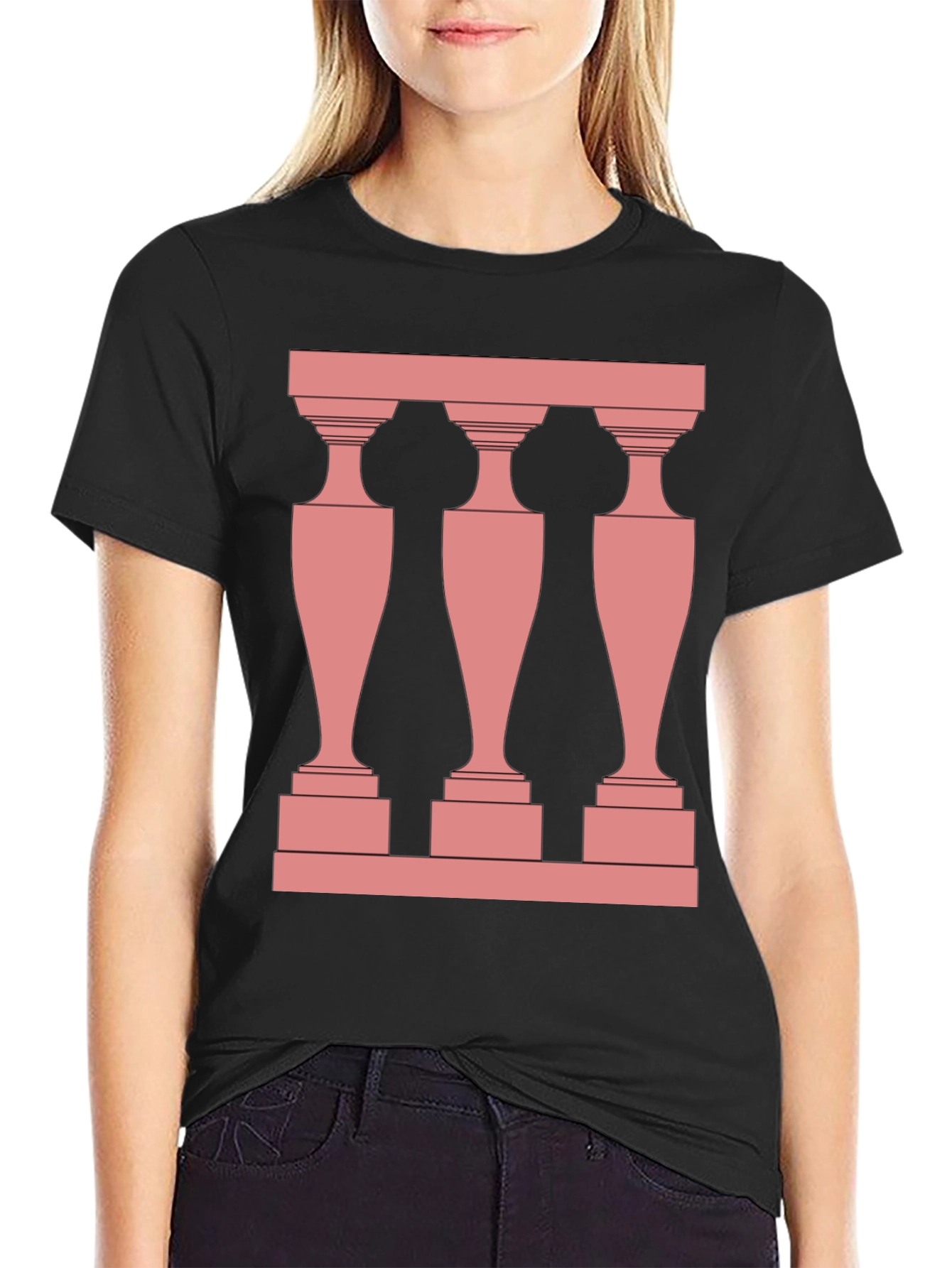 Modern Balustrade Black T-Shirt