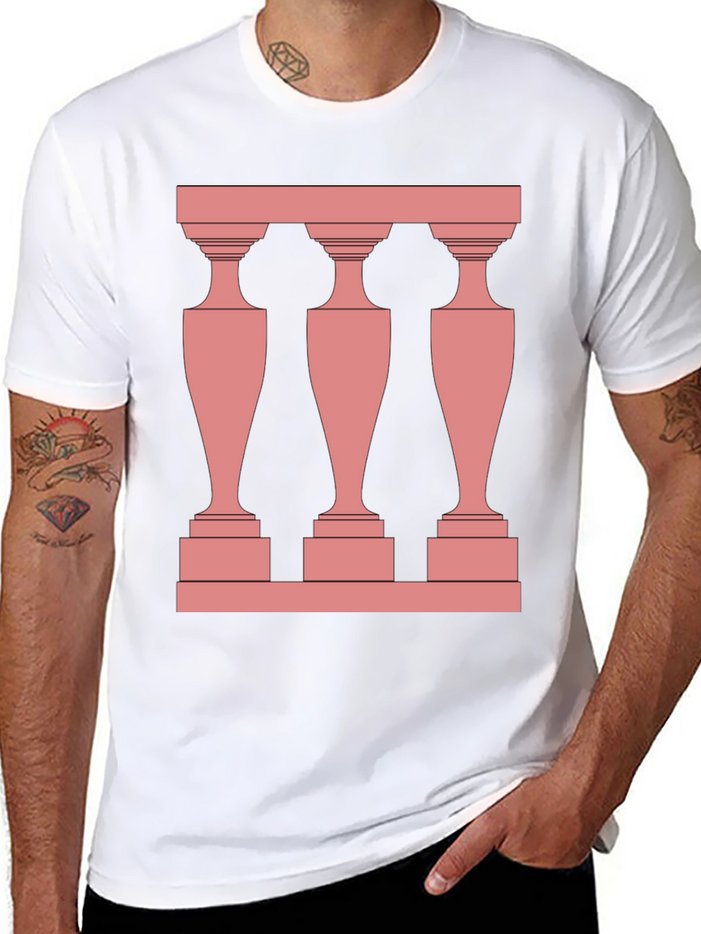 Modern Balustrade Black T-Shirt