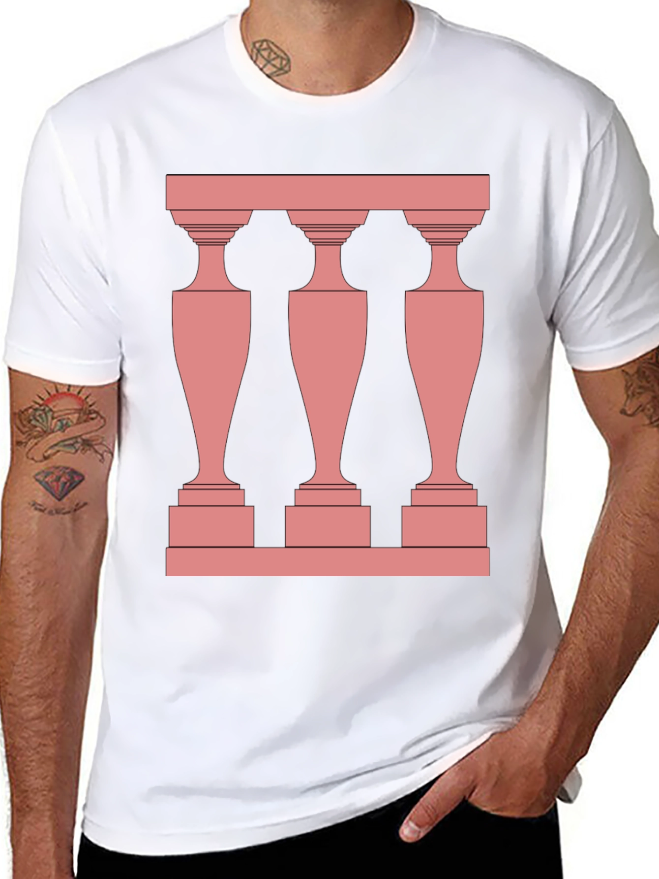 Modern Balustrade Black T-Shirt