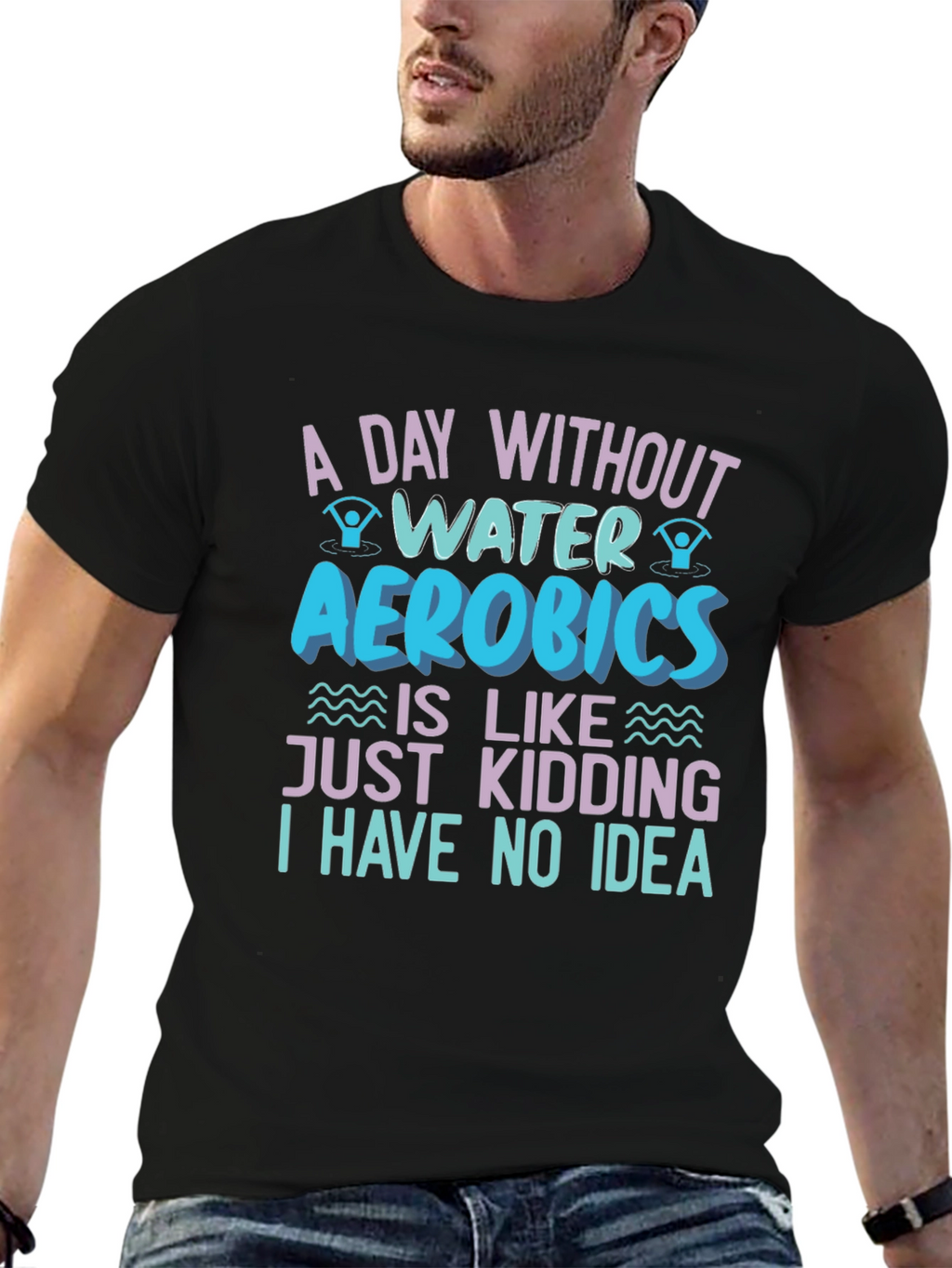 Water Aerobics Graphic T-Shirt - Funny Workout Tee