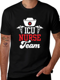 ICU Nurse Team Black Graphic Tee