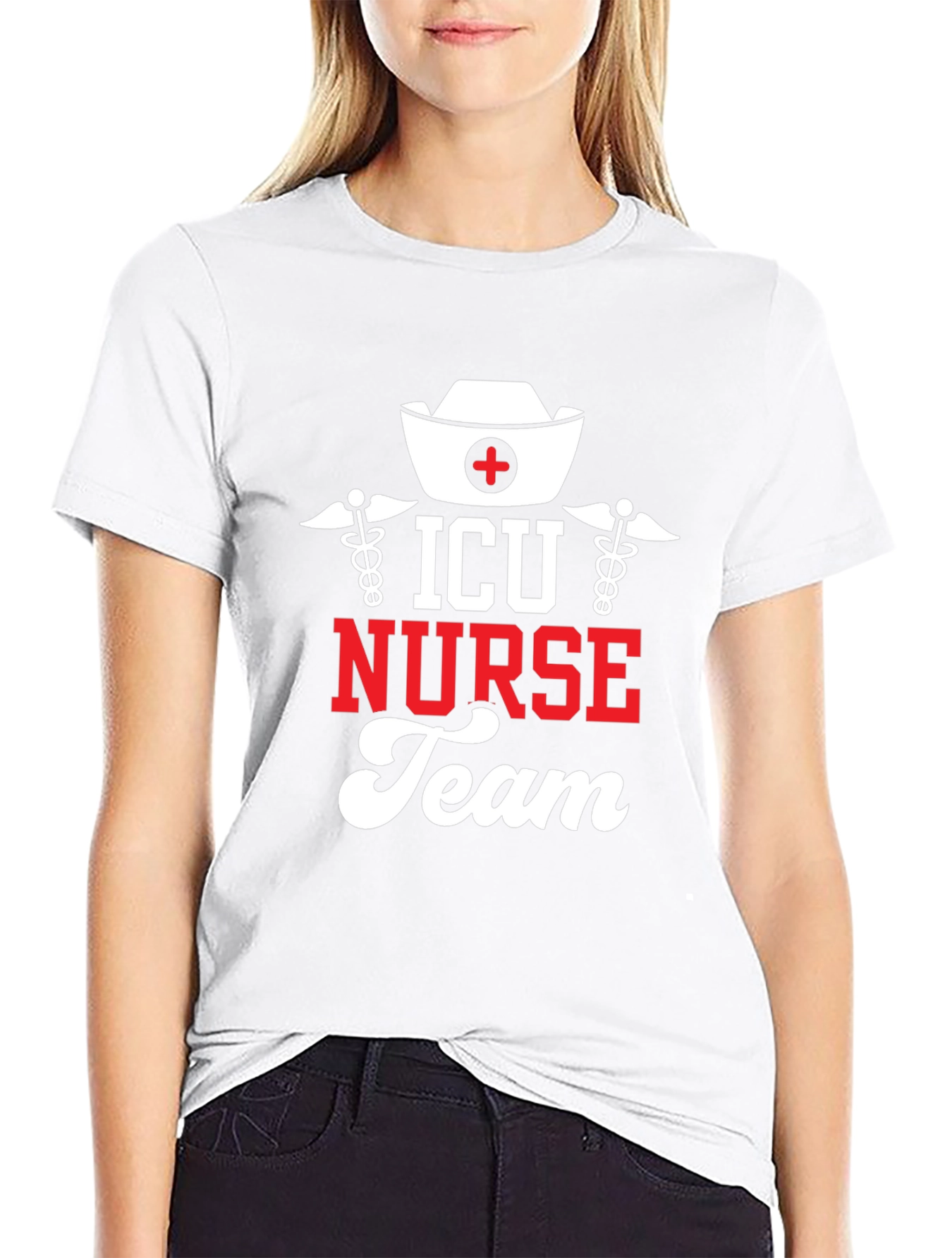 ICU Nurse Team Black Graphic Tee