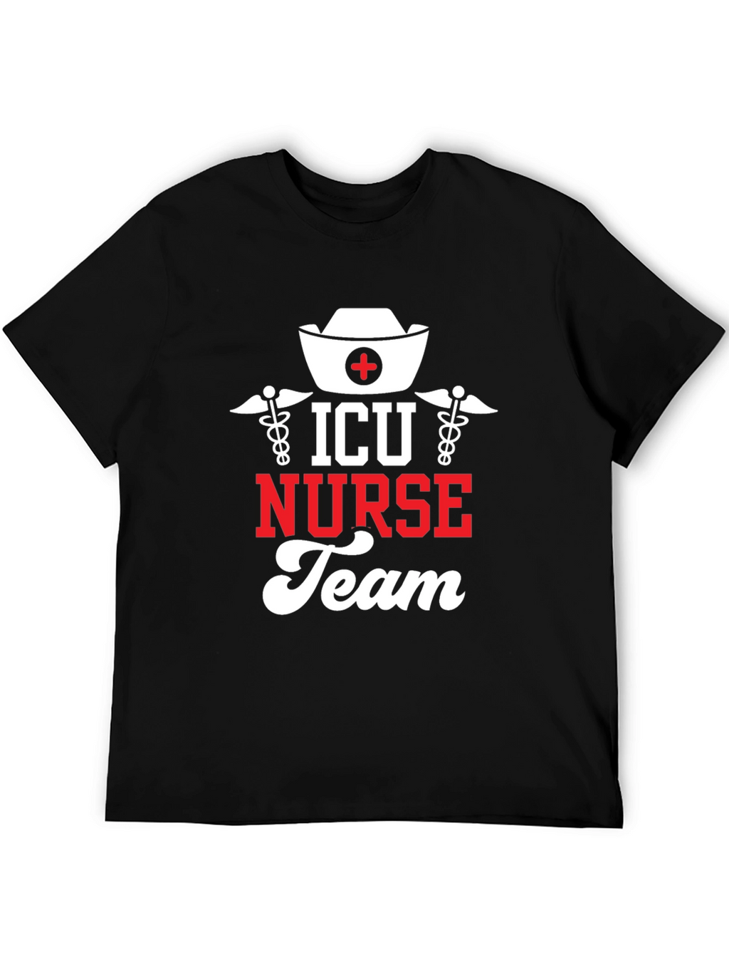 ICU Nurse Team Black Graphic Tee