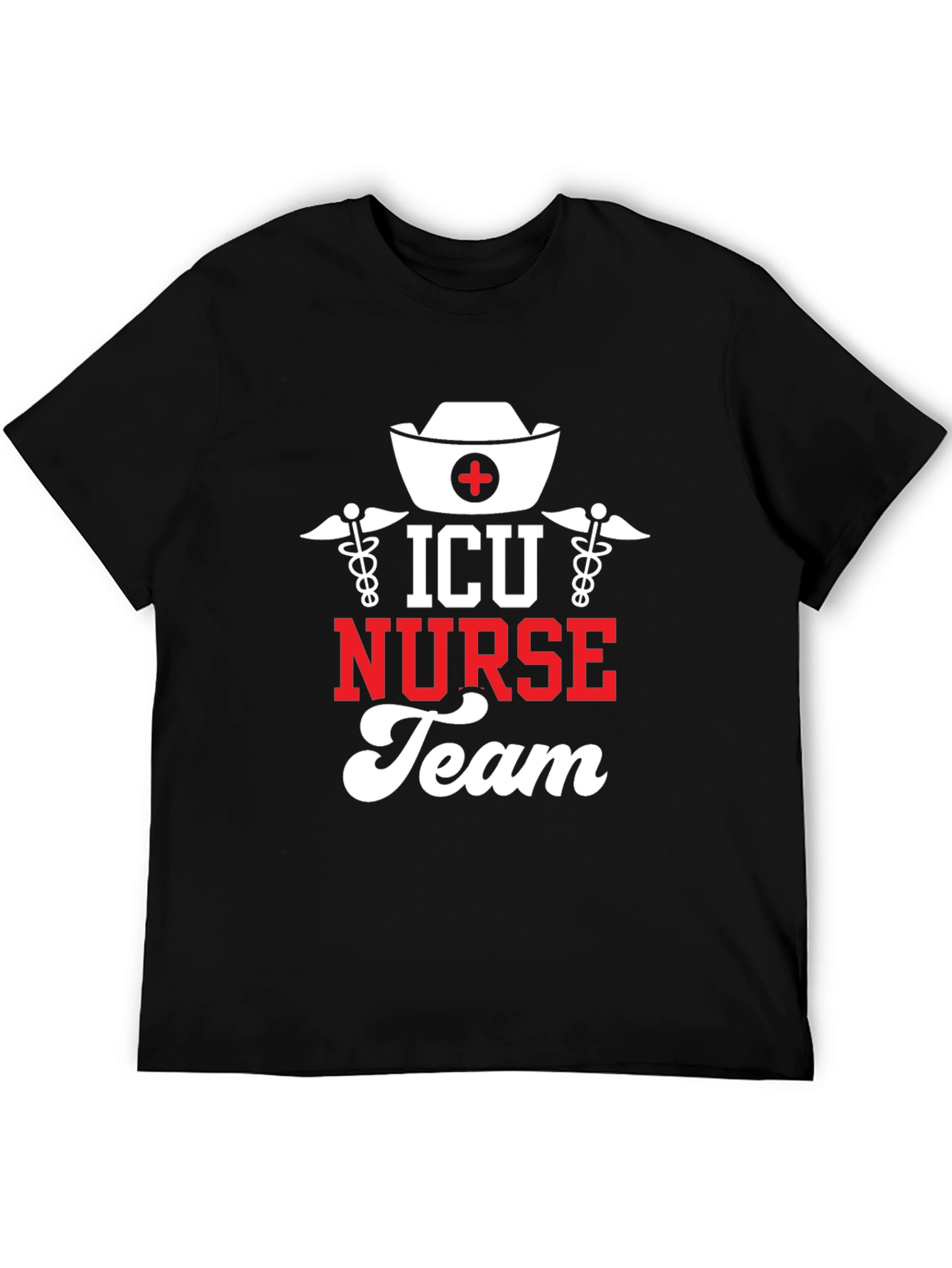 ICU Nurse Team Black Graphic Tee