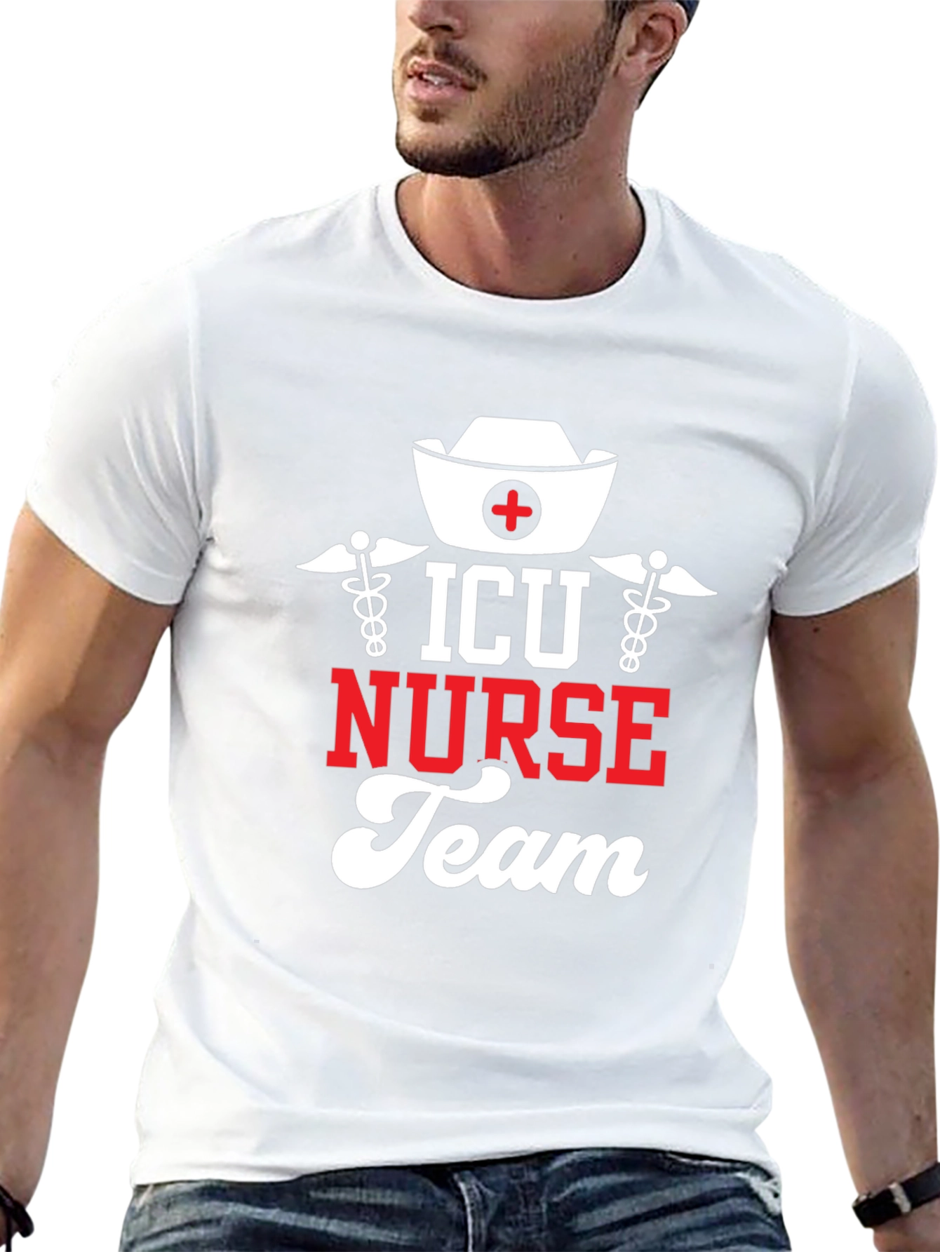 ICU Nurse Team Black Graphic Tee