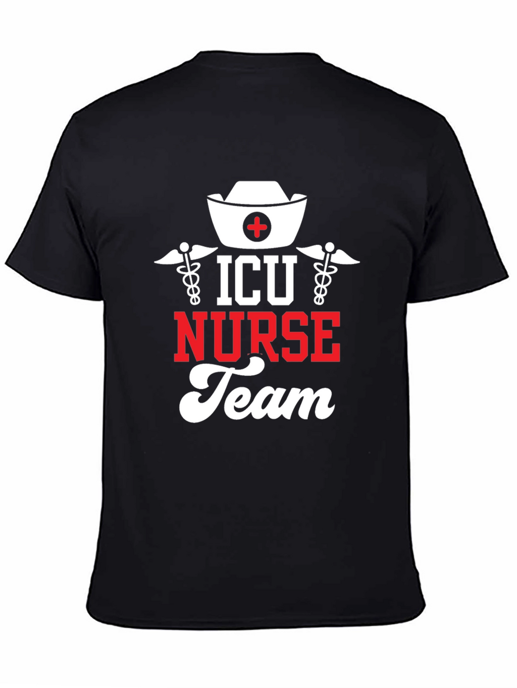 ICU Nurse Team Black Graphic Tee