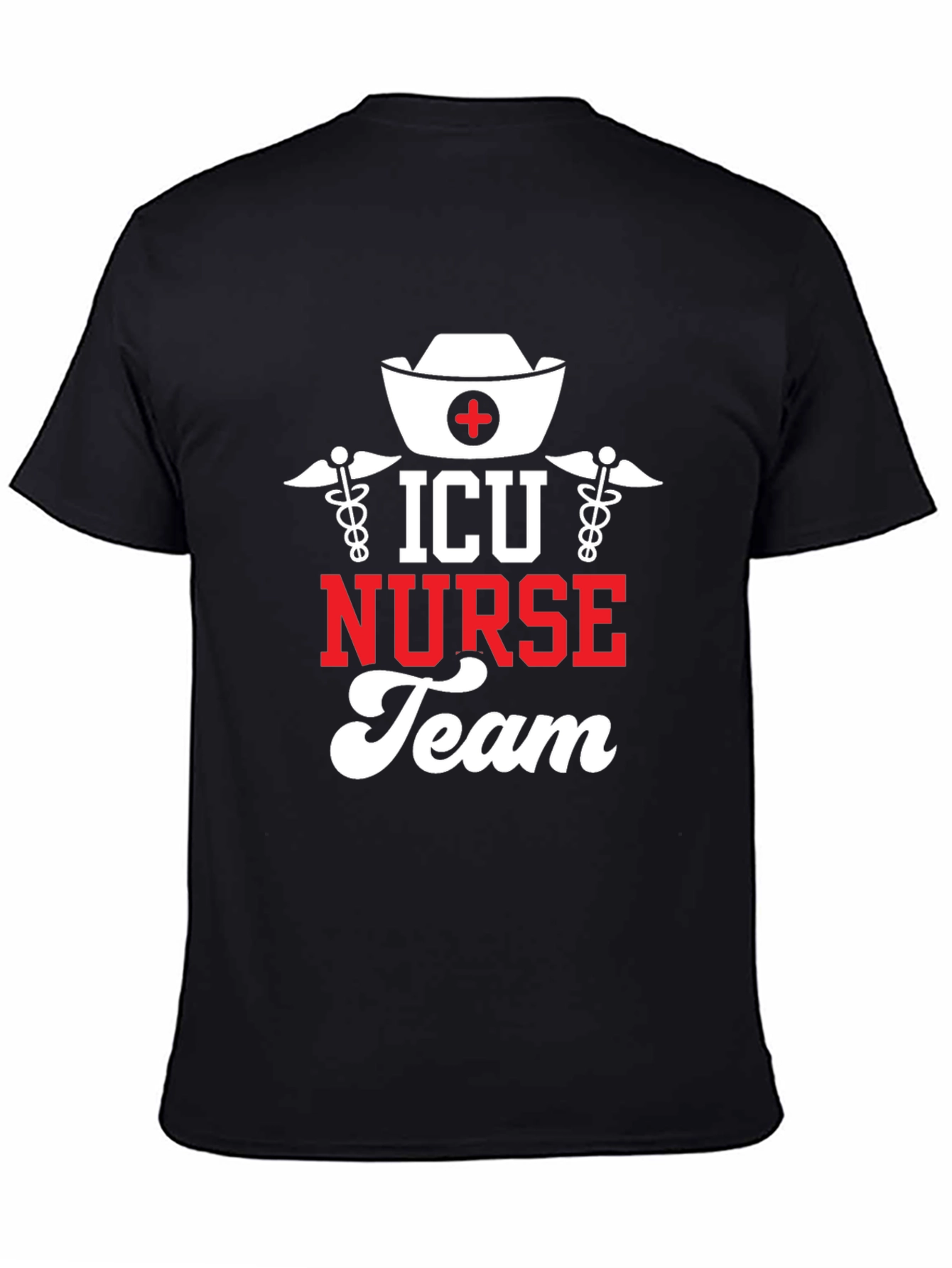 ICU Nurse Team Black Graphic Tee