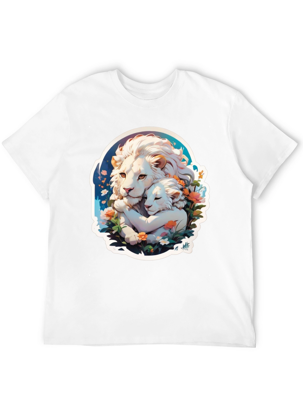 Lion Love Graphic T-Shirt - Black Cotton Tee