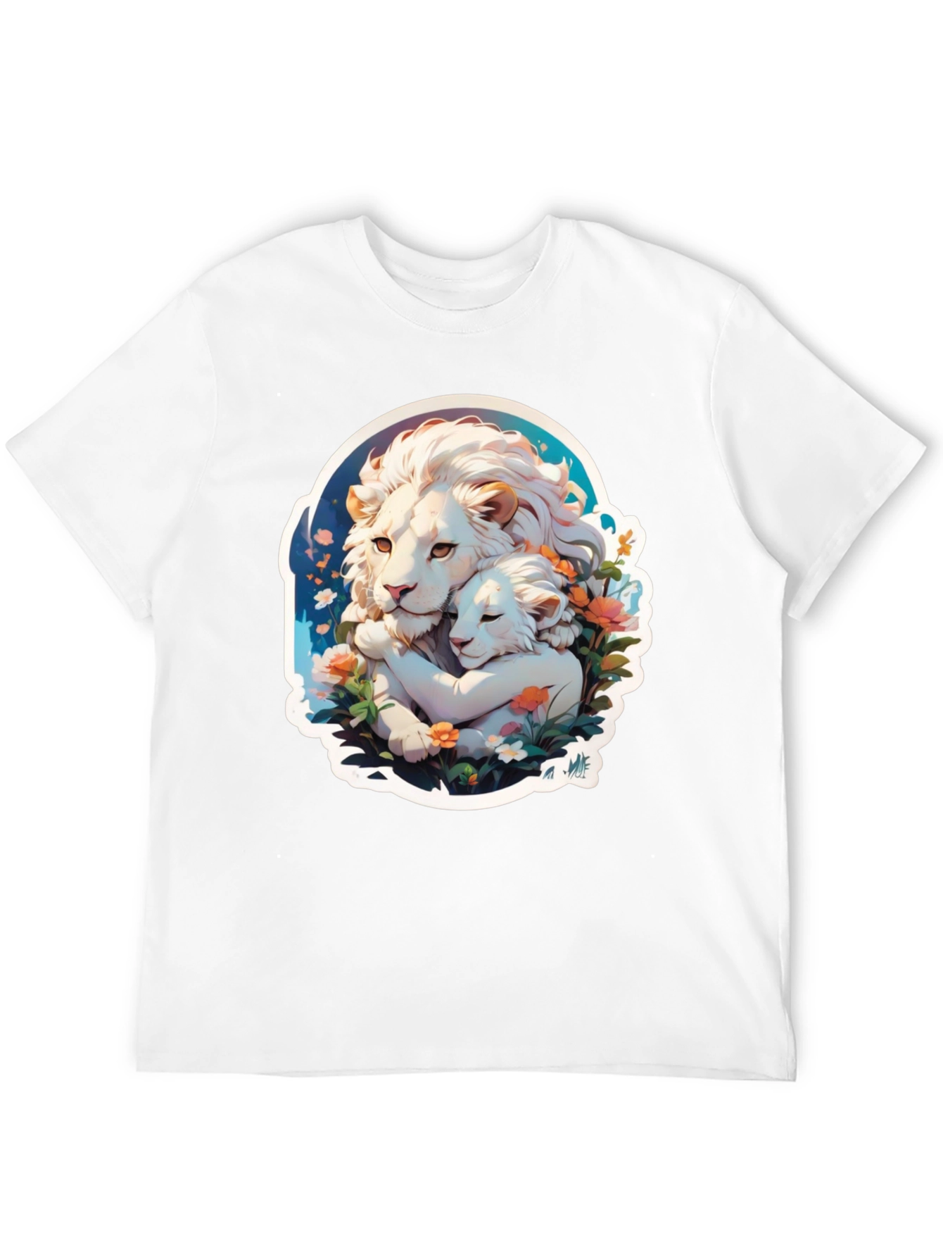 Lion Love Graphic T-Shirt - Black Cotton Tee