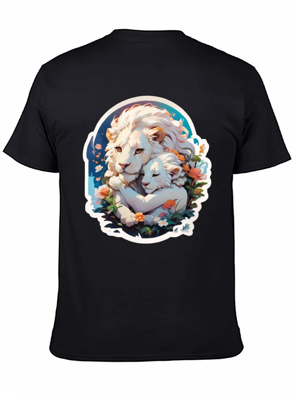 Lion Love Graphic T-Shirt - Black Cotton Tee