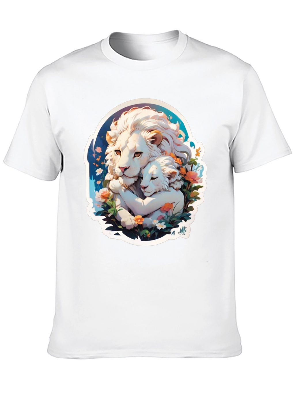 Lion Love Graphic T-Shirt - Black Cotton Tee