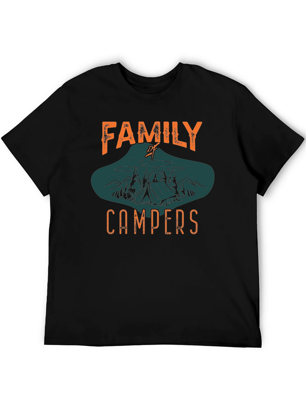 Family Campers Black Graphic Tee