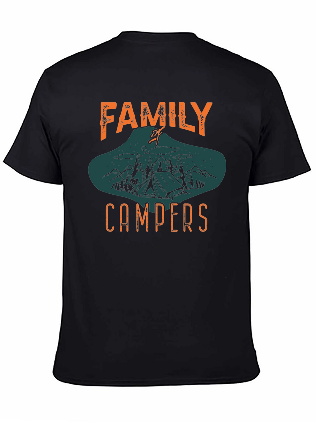 Family Campers Black Graphic Tee