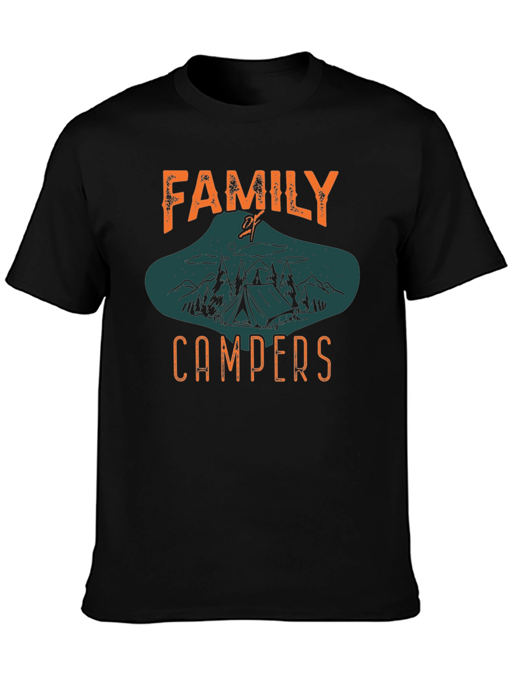 Family Campers Black Graphic Tee