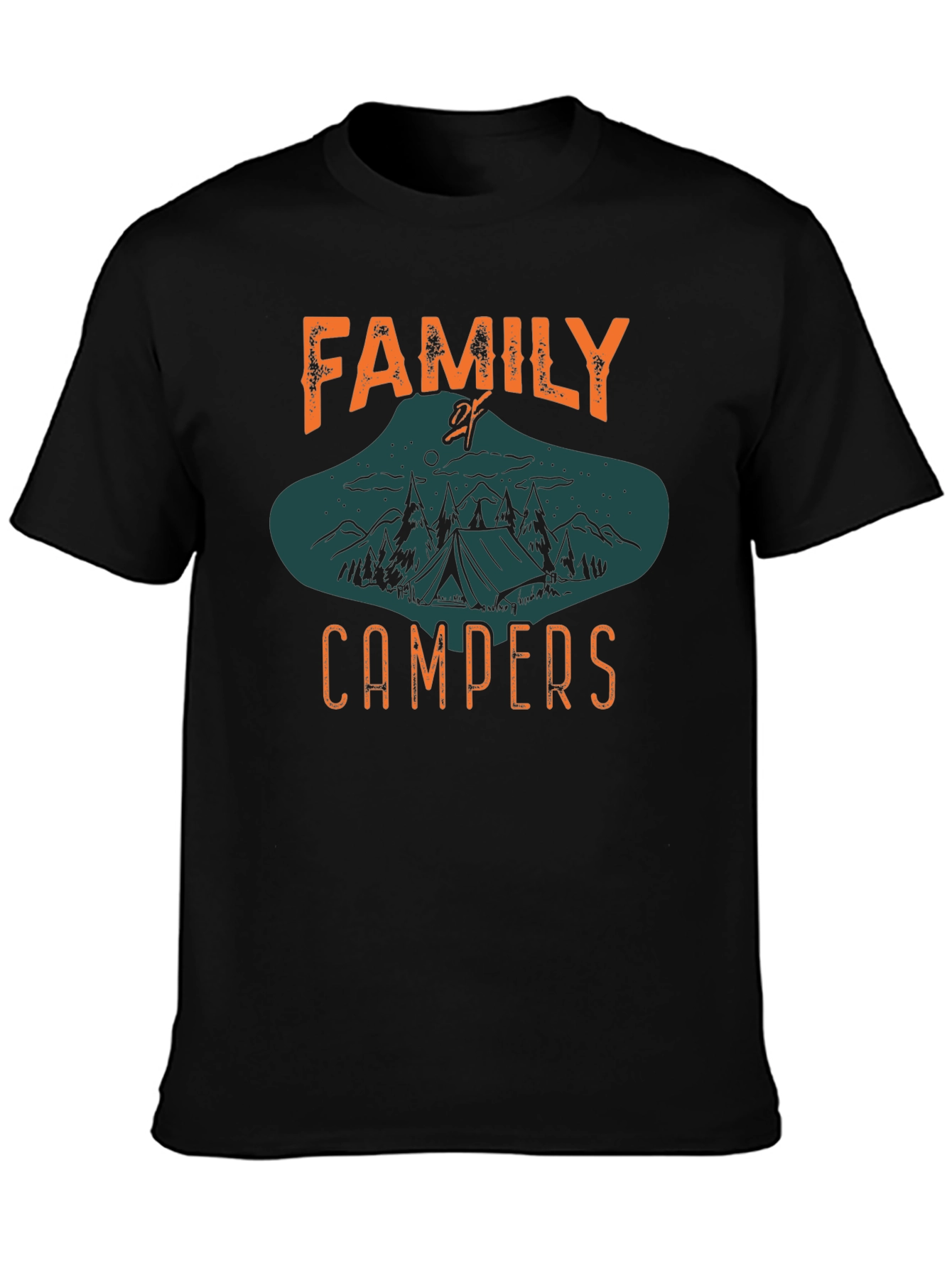 Family Campers Black Graphic Tee