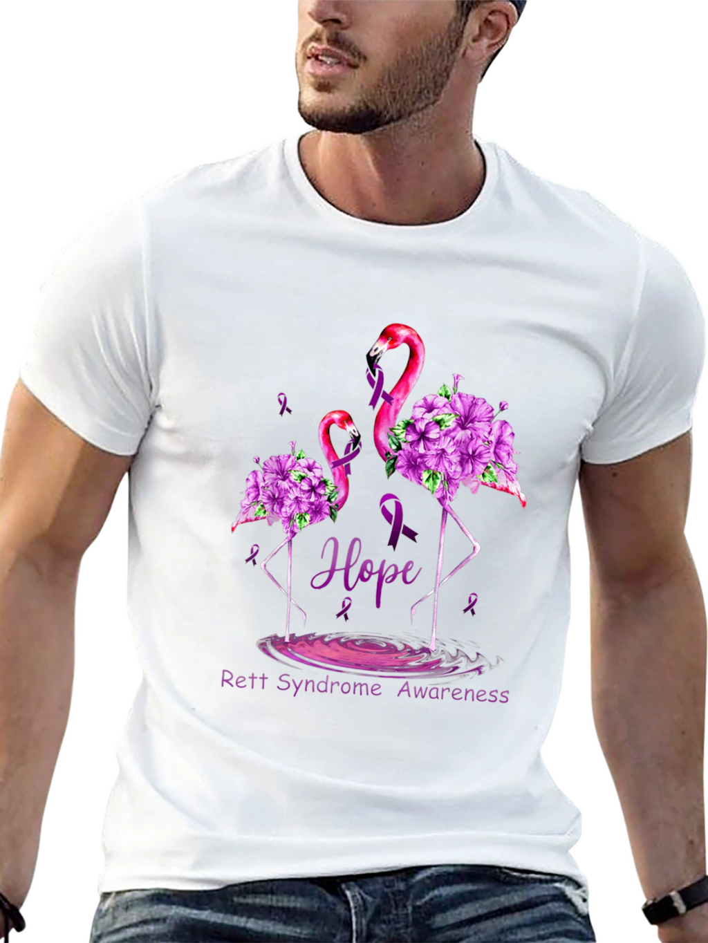 Rett Syndrome Awareness Flamingo Hope T-Shirt