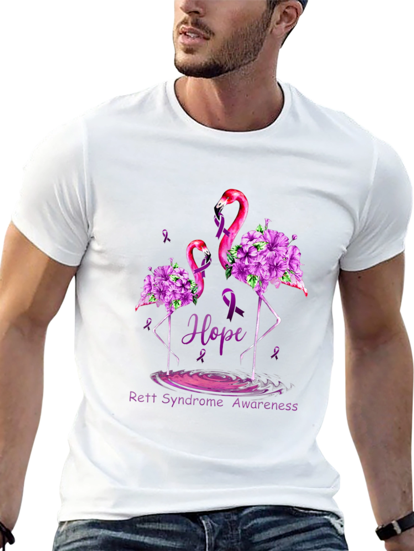 Rett Syndrome Awareness Flamingo Hope T-Shirt
