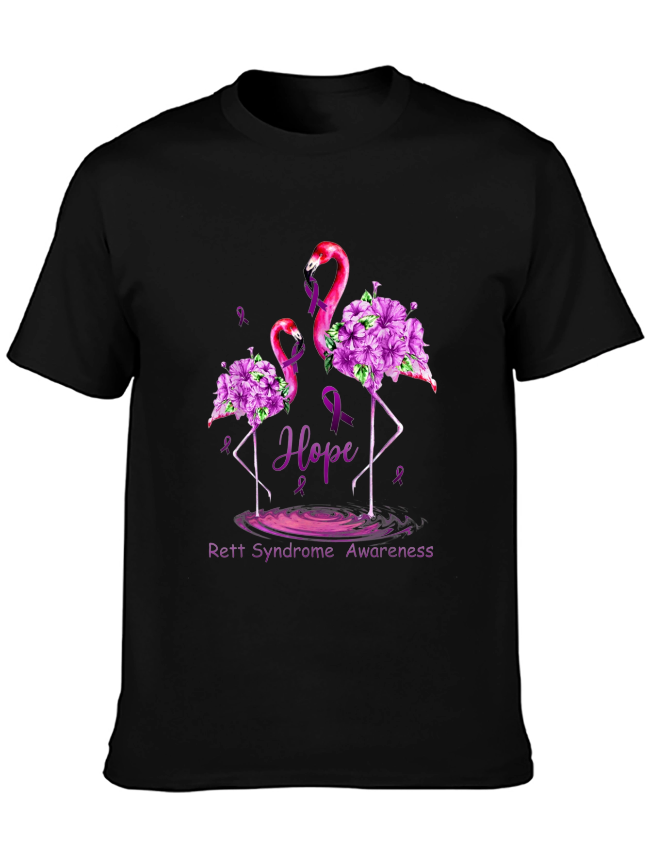 Rett Syndrome Awareness Flamingo Hope T-Shirt