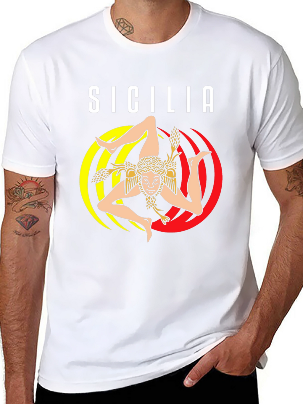 Sicilia Trinacria T-Shirt Italy Souvenir Tee