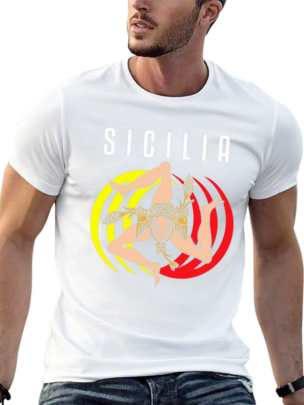 Sicilia Trinacria T-Shirt Italy Souvenir Tee