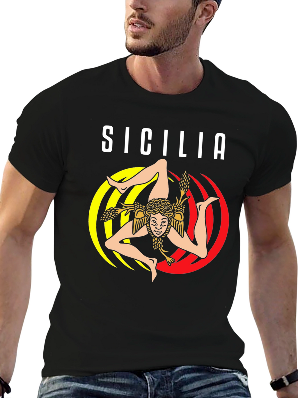 Sicilia Trinacria T-Shirt Italy Souvenir Tee