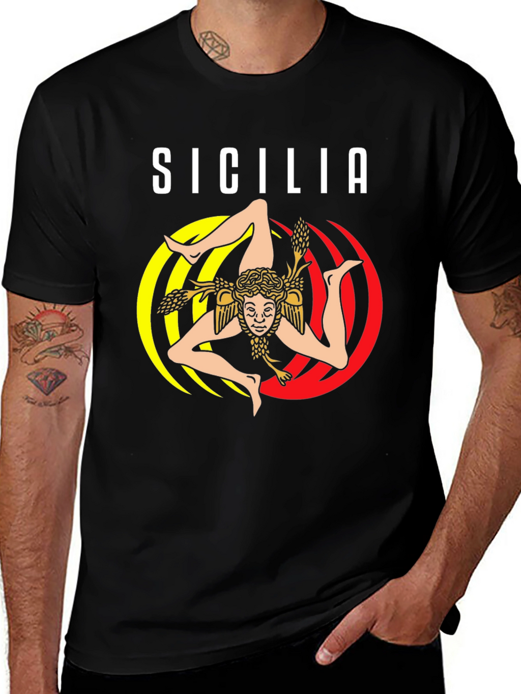 Sicilia Trinacria T-Shirt Italy Souvenir Tee