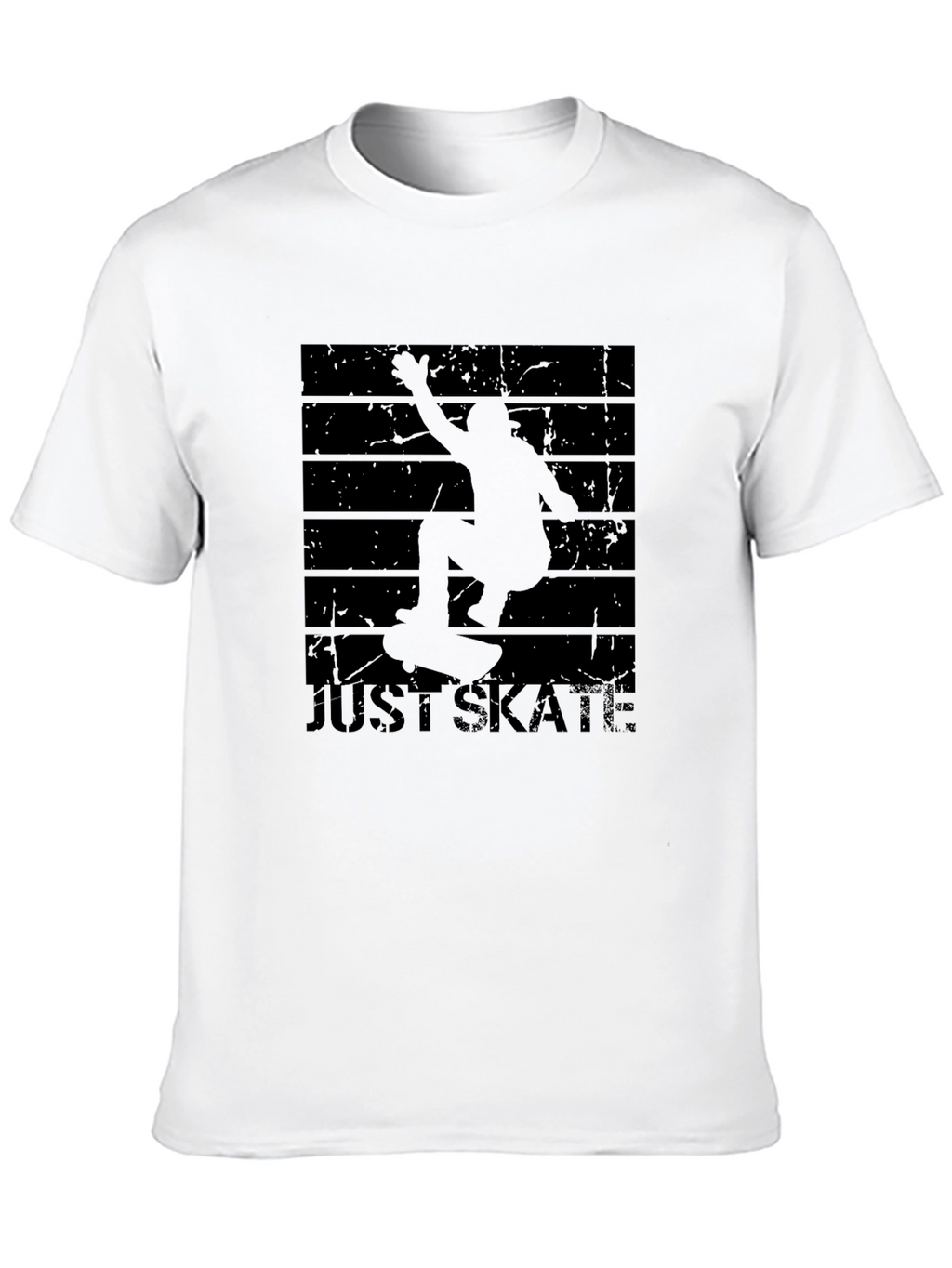Just Skate Tee: Skateboard Silhouette Graphic T-Shirt