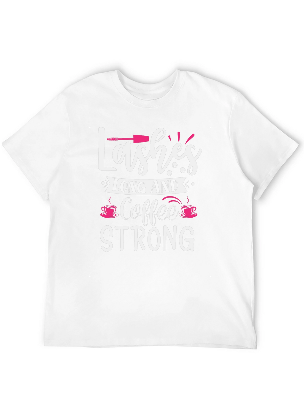 Lashes Long and Coffee Strong Black Graphic Tee