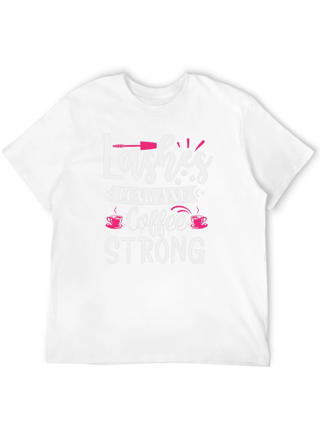 Lashes Long and Coffee Strong Black Graphic Tee