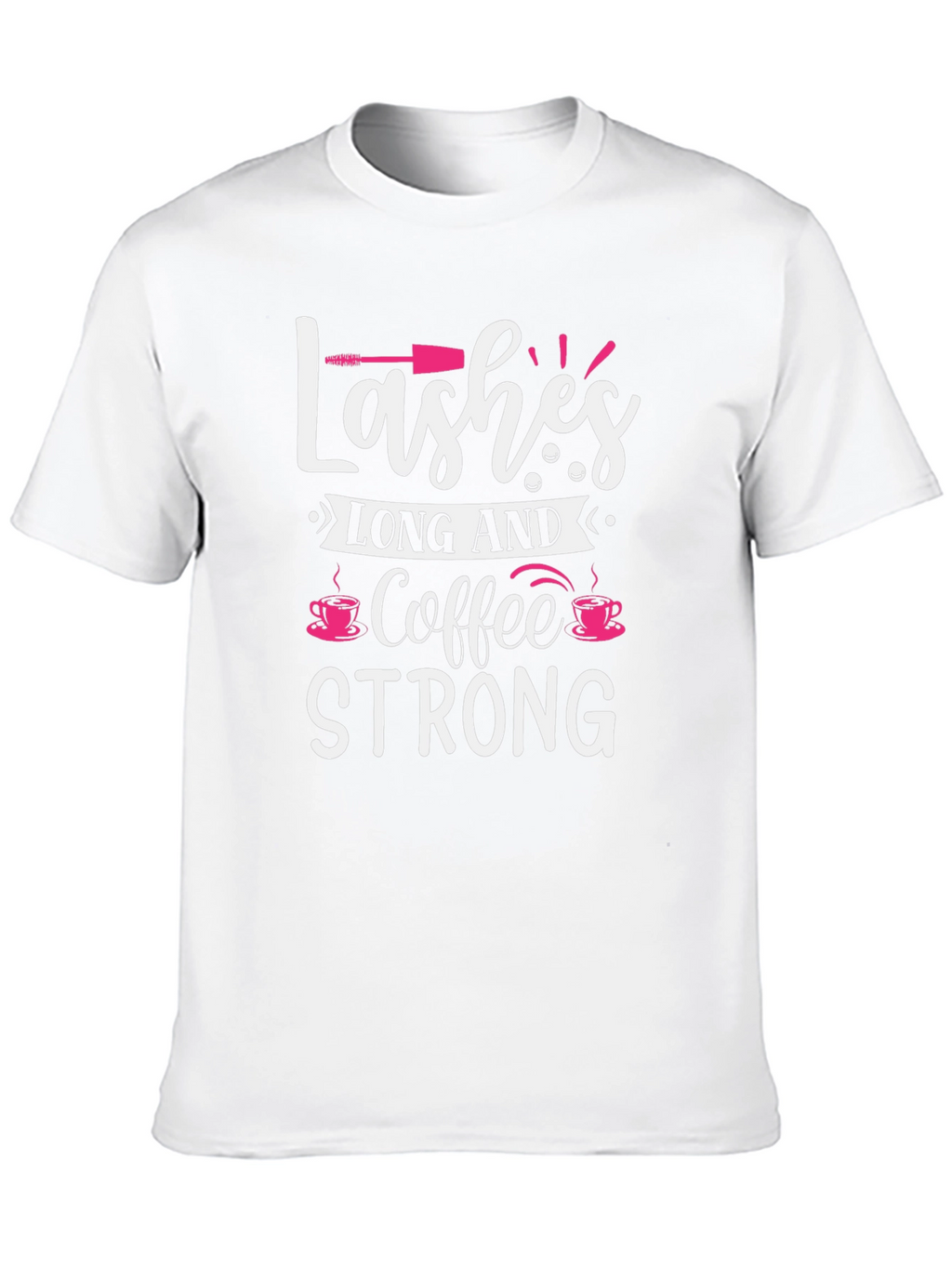 Lashes Long and Coffee Strong Black Graphic Tee