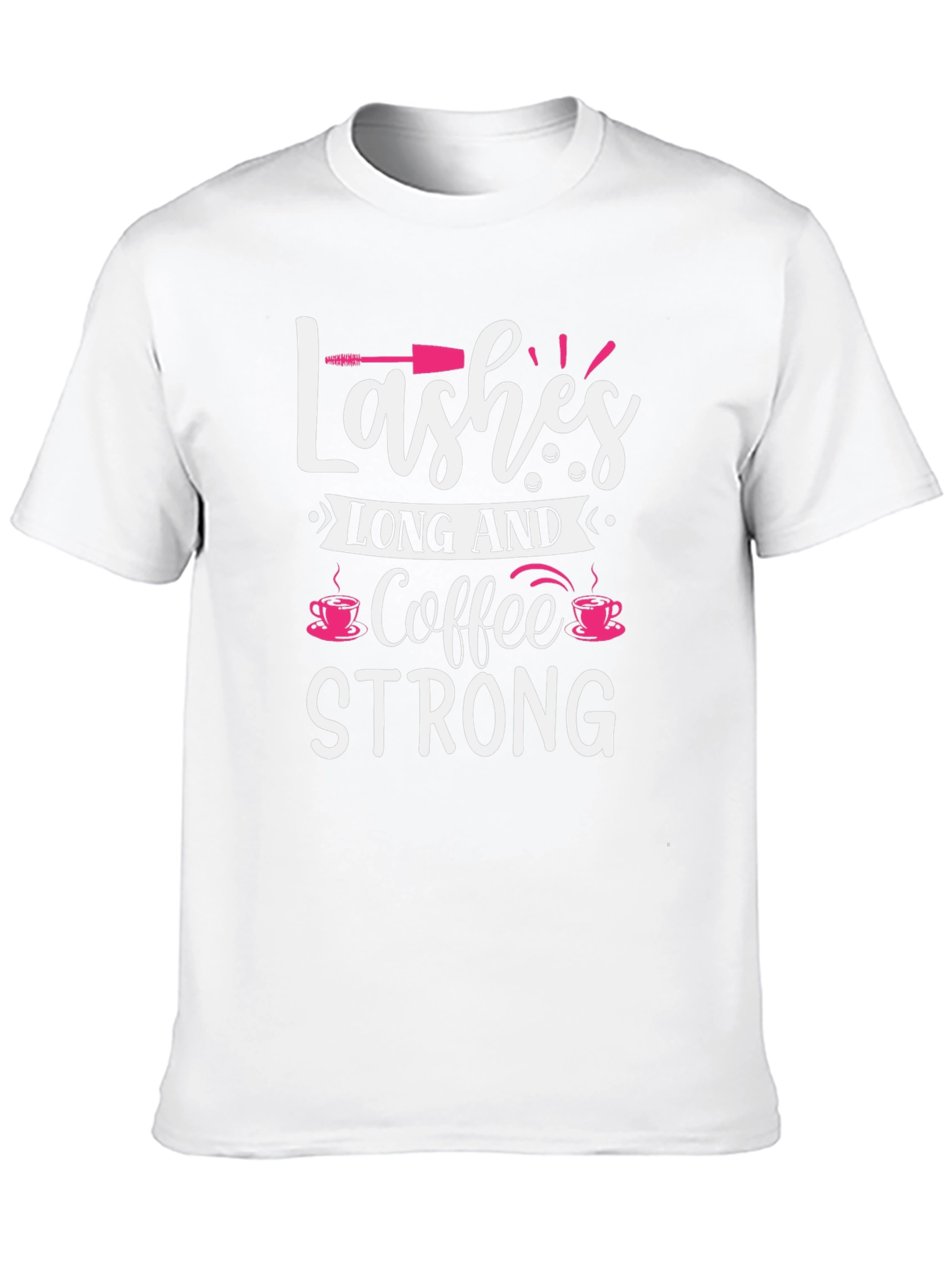 Lashes Long and Coffee Strong Black Graphic Tee