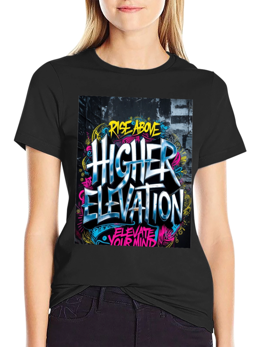 Rise Above Higher Elevation Graphic Tee - Black